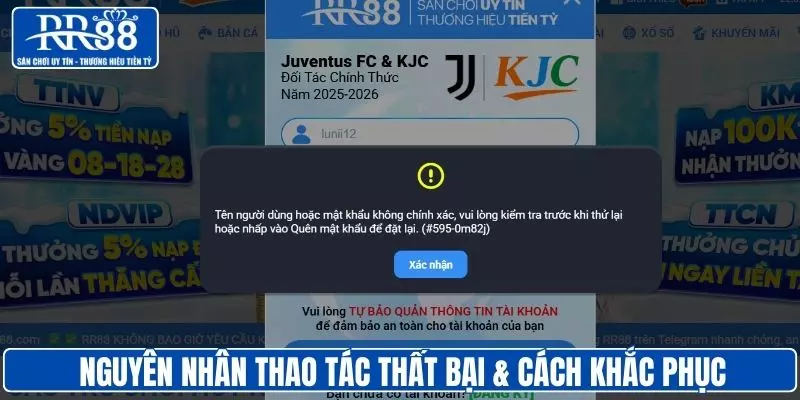 Nguyên nhân và cách khắc phục khi thao tác thất bại